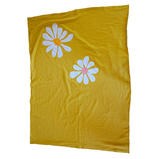 Flower linen blanket